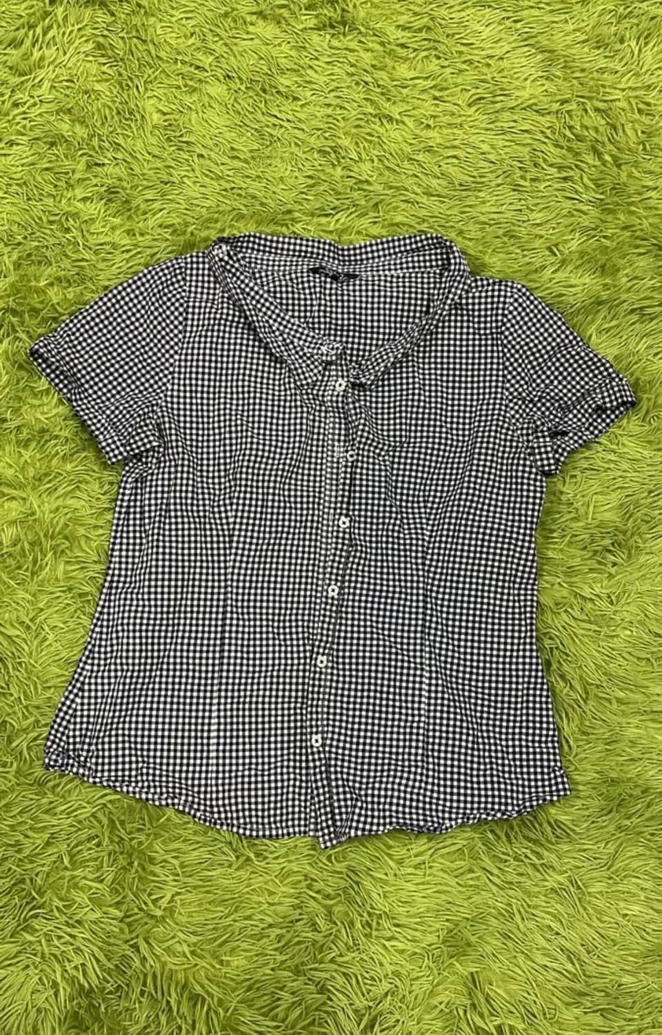 빈티지 카라 체크 블라우스 상품이미지1