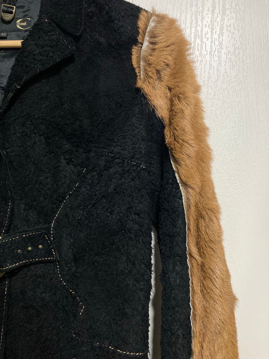 2000s 저스트 까발리 러프 레더 퍼 자켓 상품이미지6