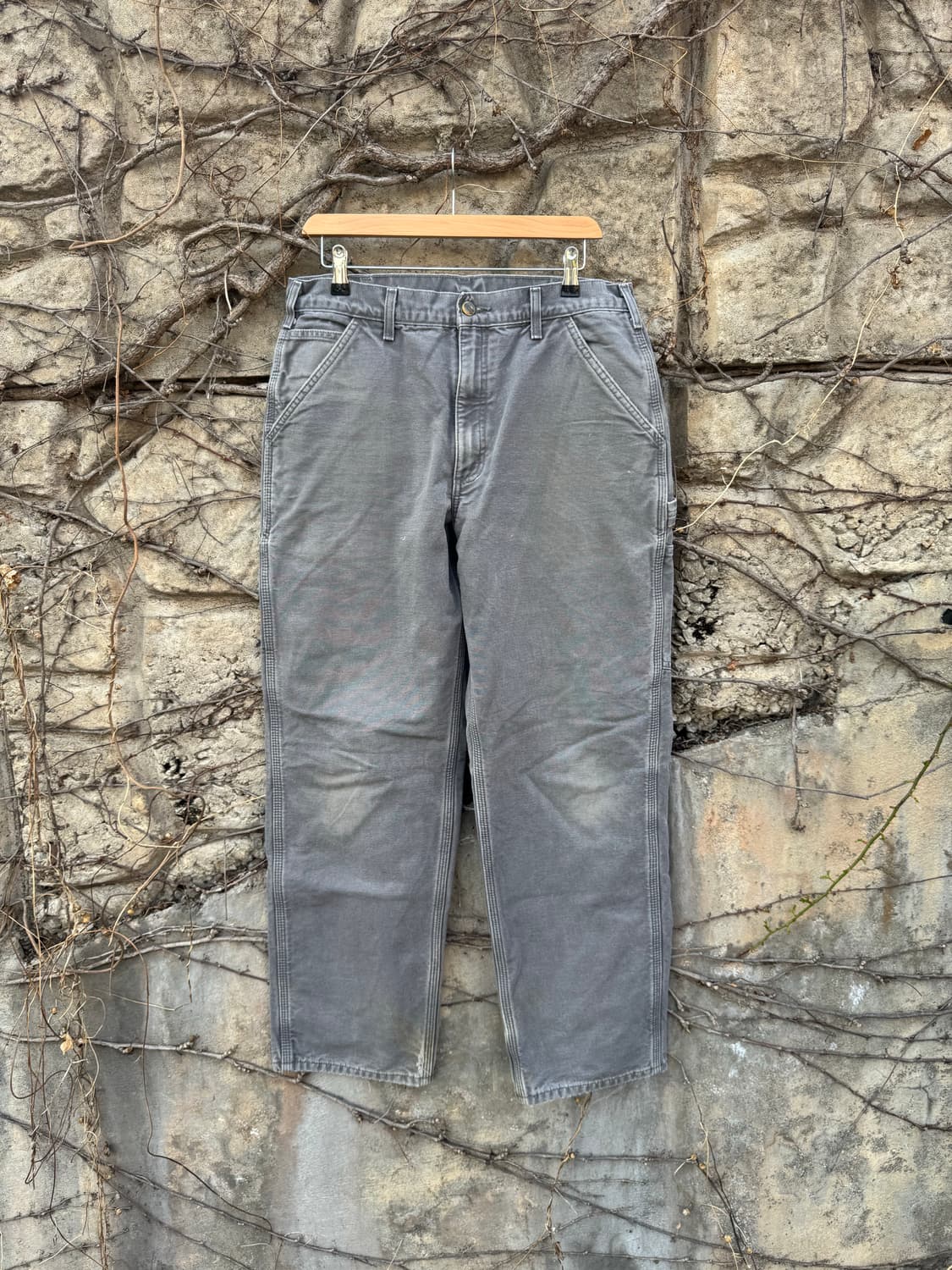 칼하트 빈티지 b111 gvl 하드페이딩 카펜터 싱글니 워크 팬츠 상품이미지1