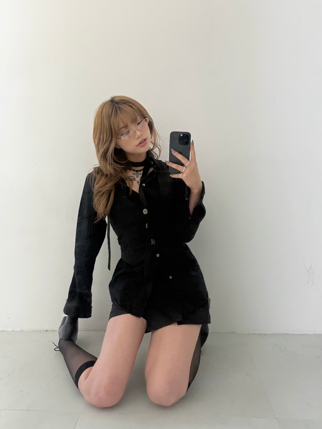 실버 버튼 슬림 베스트 상품이미지1
