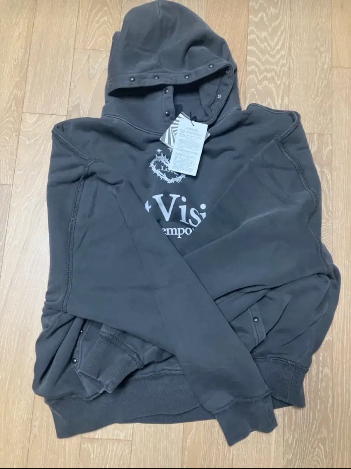 (새상품)비전스트릿웨어 피그먼트 후드티 차콜 L사이즈 상품이미지1