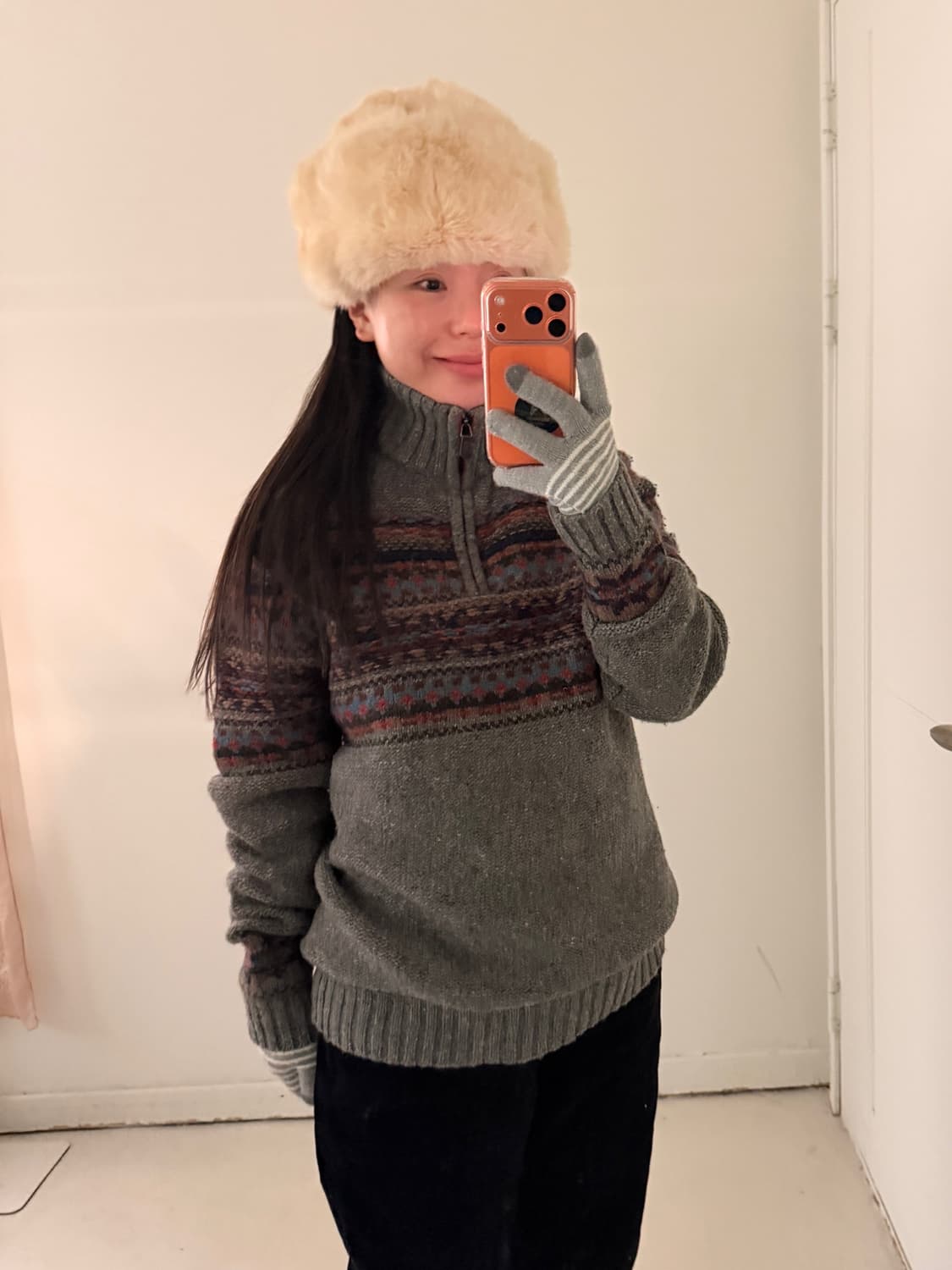 빈티지 페어아일 하프집업 스웨터 상품이미지2