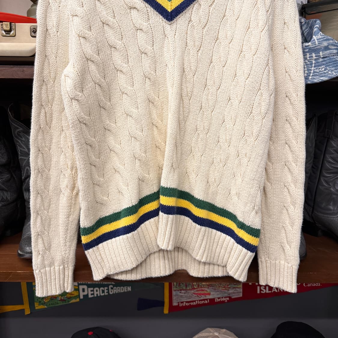 90s 폴로 랄프로렌 프레피 클래식 크리켓 니트 아이보리 N42 상품이미지5