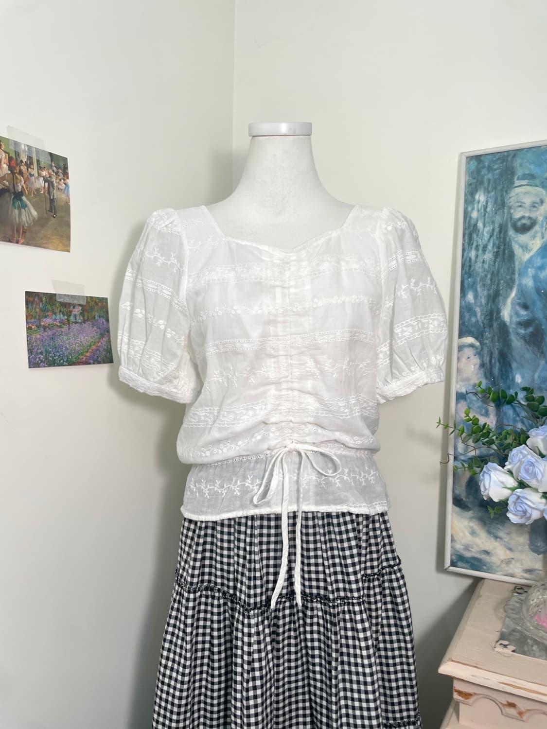 INGNI white lace cotton shirring princes 상품이미지1