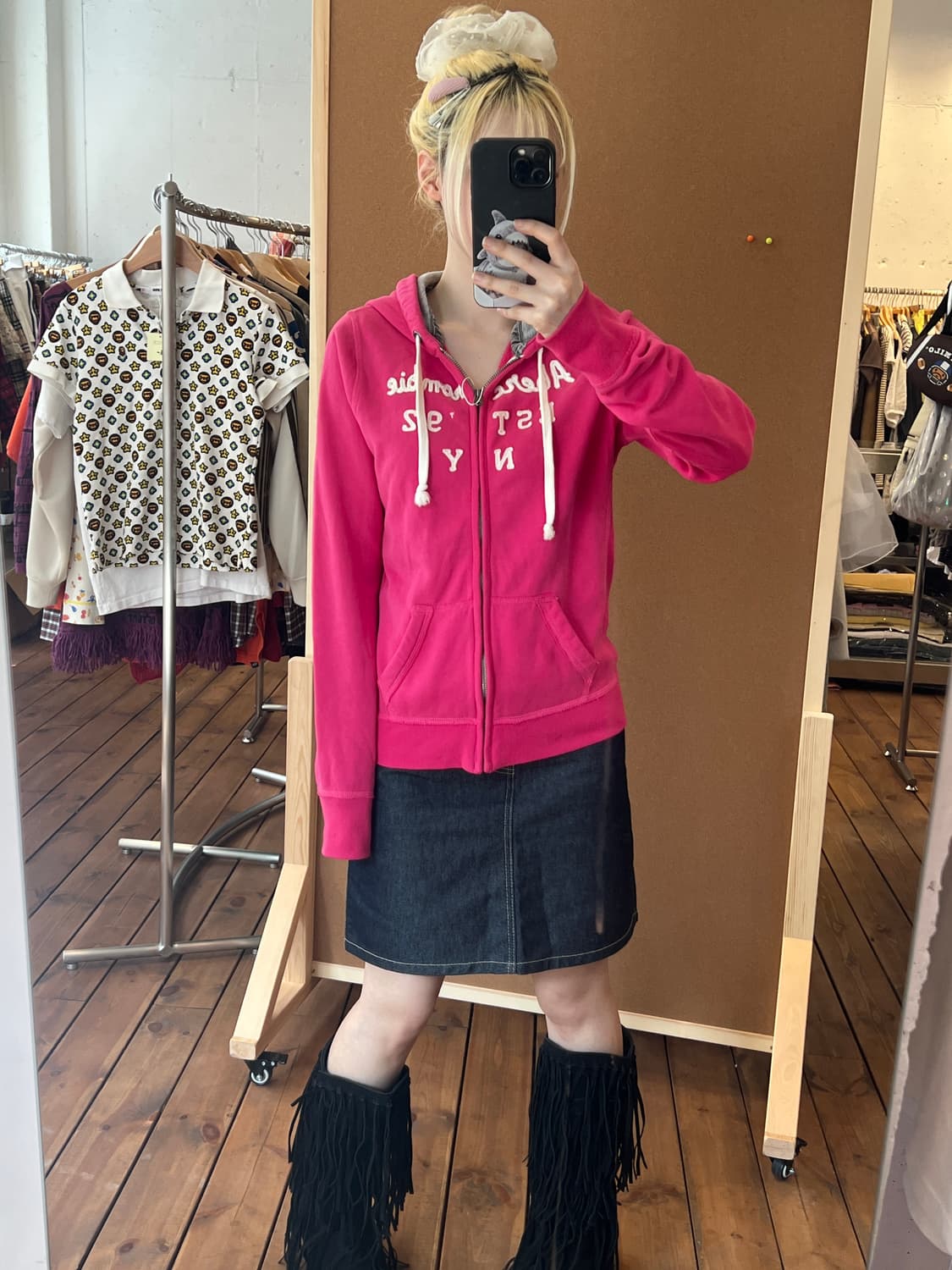 아베크롬비 딥 핑크 후드집업  상품이미지5