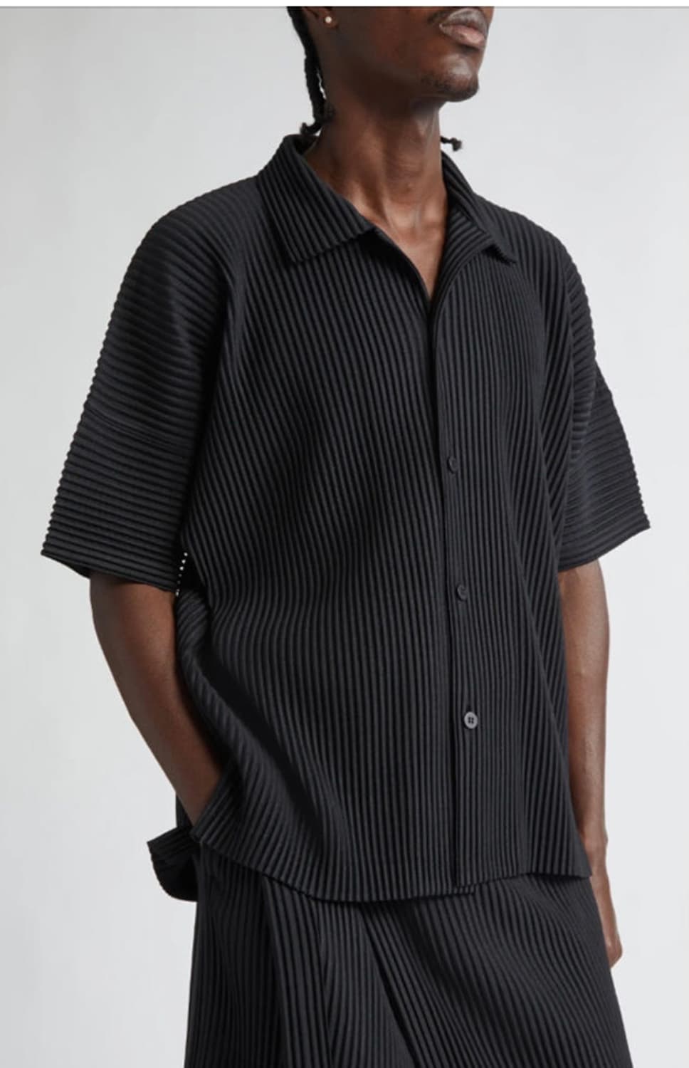 [2] 이세이미야케 옴므 플리세 MC 반팔 셔츠 블랙 상품이미지2