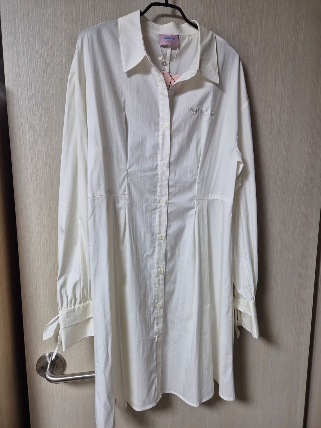 (새제품) 로라로라 라인 셔츠 원피스  M 상품이미지3