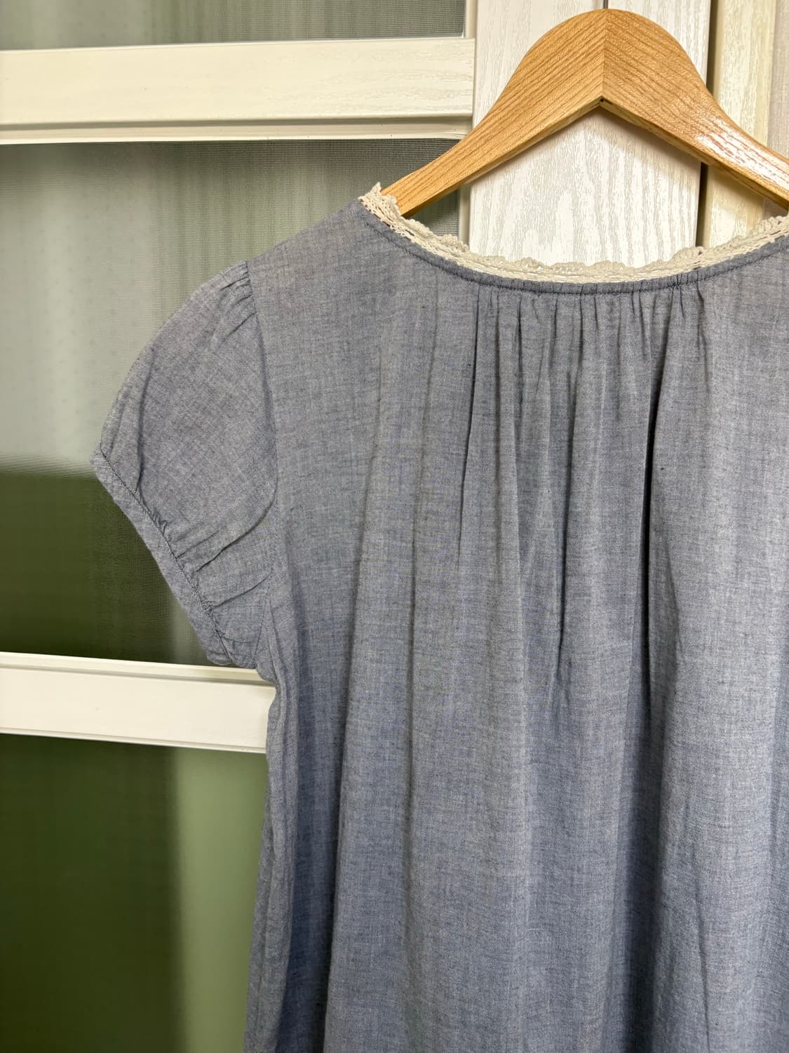 크로쉐 버튼 반소매 블라우스 상품이미지6