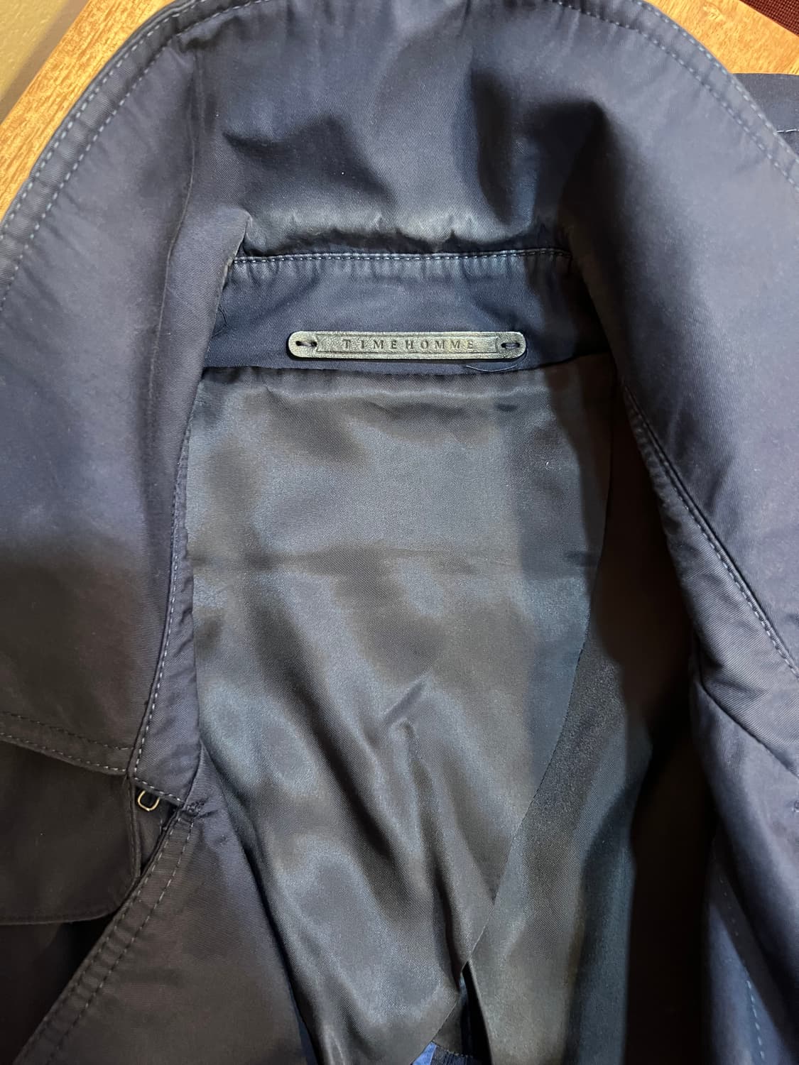 타임옴므 남성 네이비 개버딘더블 트렌치코트
 상품이미지3