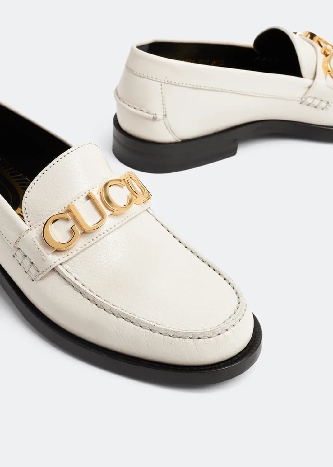 GUCCI 구찌 로고 레더 로퍼 화이트 36사이즈 상품이미지3