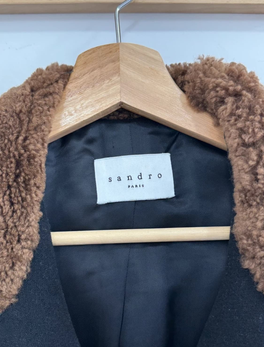 산드로 시어링 가죽 후드 코트 상품이미지2