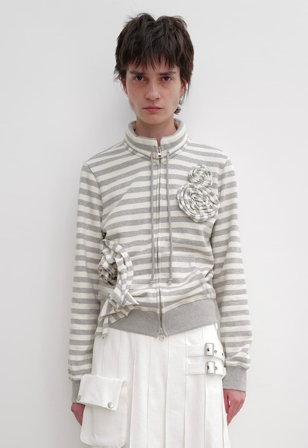 오픈와이와이 OPEN YY 아플리케 집업 그레이 M 상품이미지3