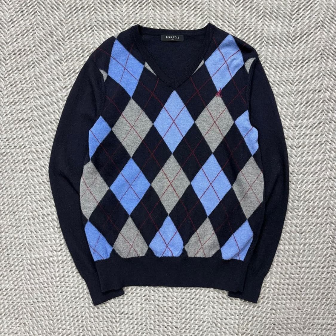 빈폴 아가일 브이넥 니트 v2353 상품이미지1