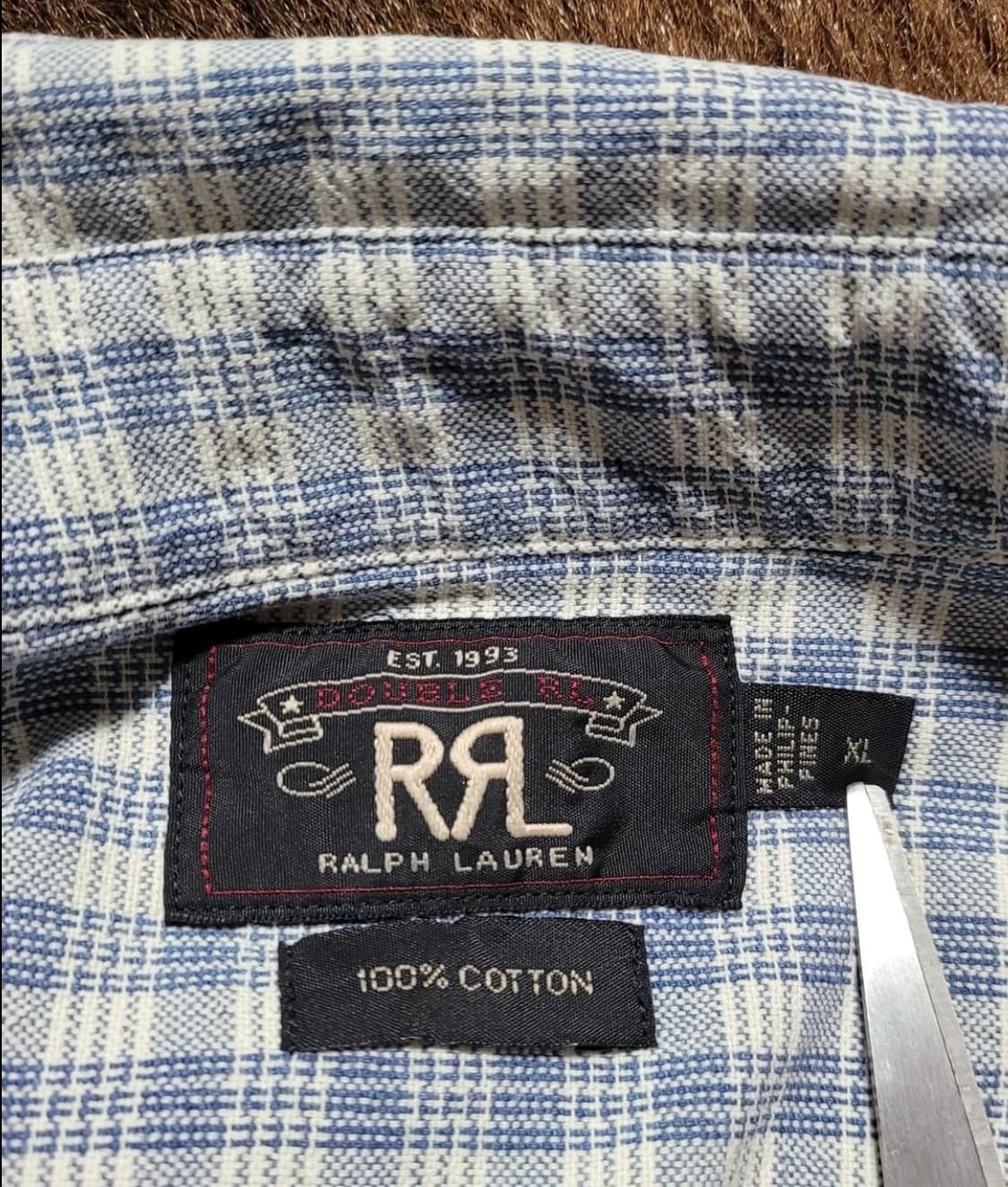 RRL 연블루 체크 남방 [XL] 상품이미지7