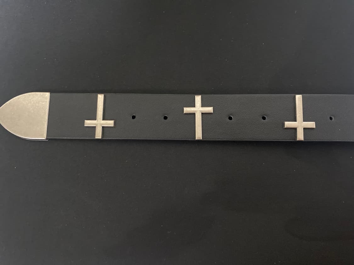 고딕 크로스 버클 레더 벨트 상품이미지3