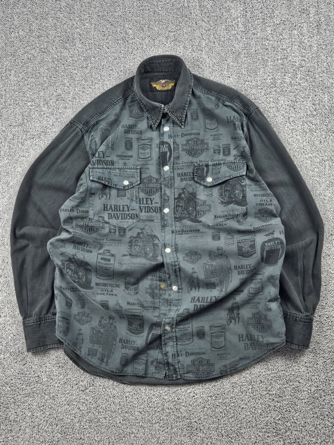 MADE IN ITALY 할리데이비슨 패턴 셔츠 ( L ) / 10473 상품이미지1