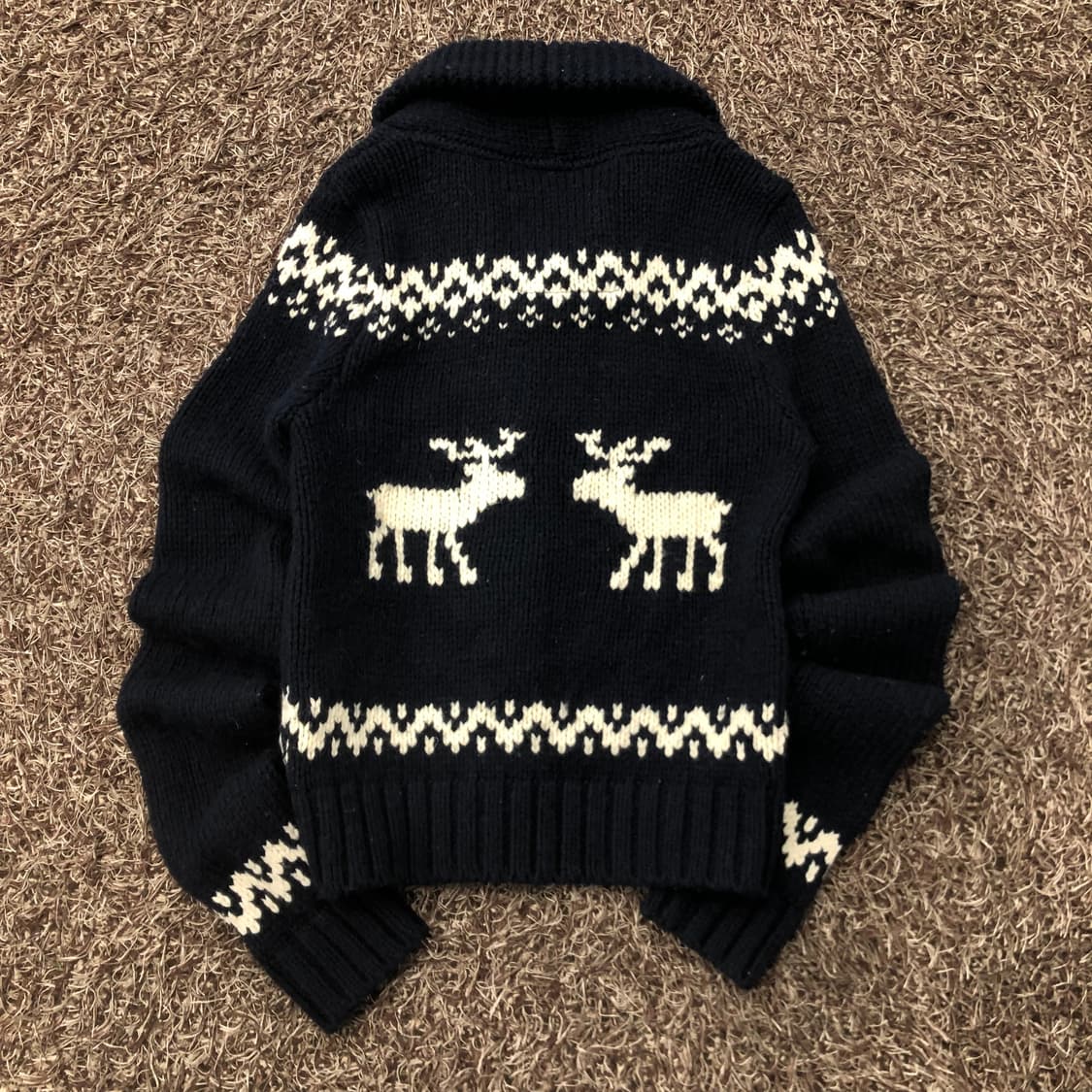 S 아베크롬비 사슴 하트 패턴 가디건 상품이미지4