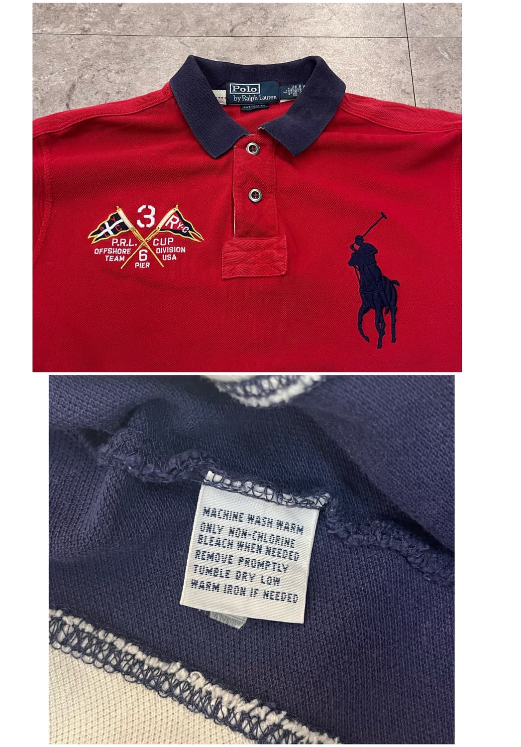 폴로 랄프로렌  헤리티지 로고 성조기 pk셔츠 레드 L#csz2082 상품이미지5