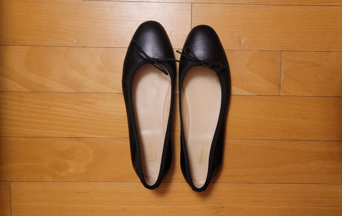 이태리 블러쉬(Blush) 무광 플랫 슈즈 Black (250,EU39) 상품이미지4