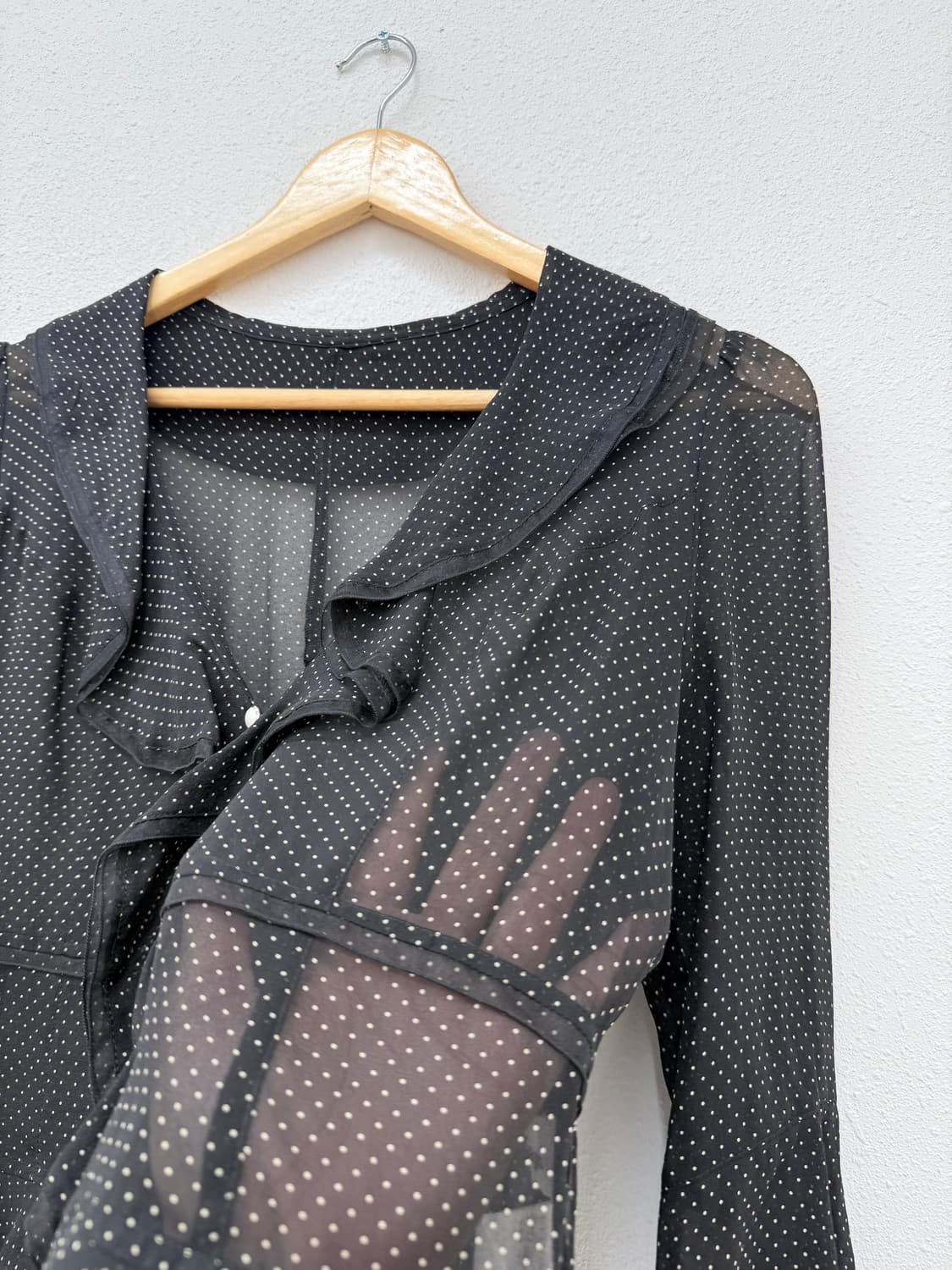 빈티지 Courreges 도트 프릴 실크 가디건 상품이미지4