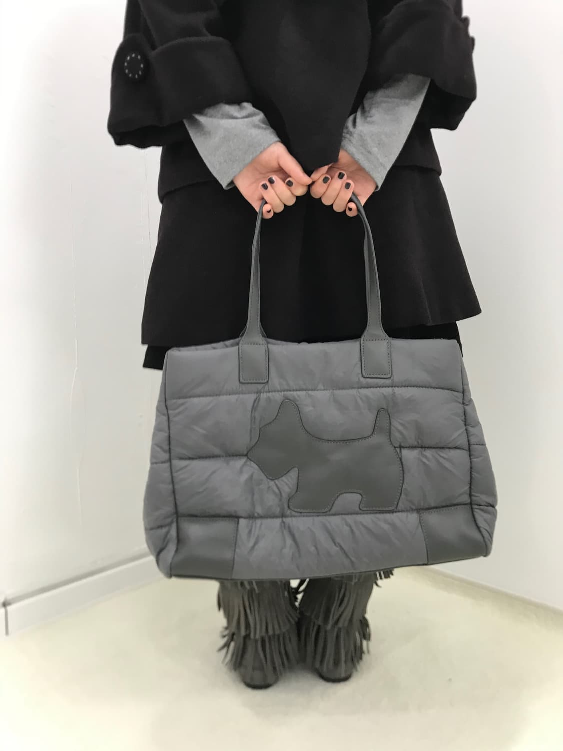 AGATHA grey padded tote/shoulder bag 상품이미지1