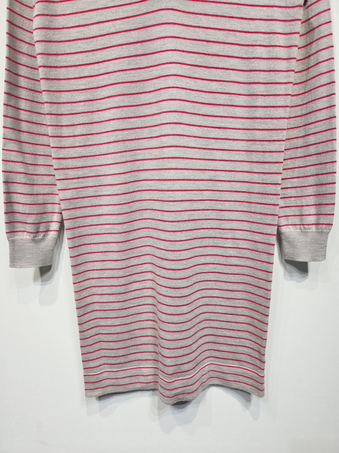 라코스테 브이넥 스트라이프 울 롱 니트/원피스 상품이미지4