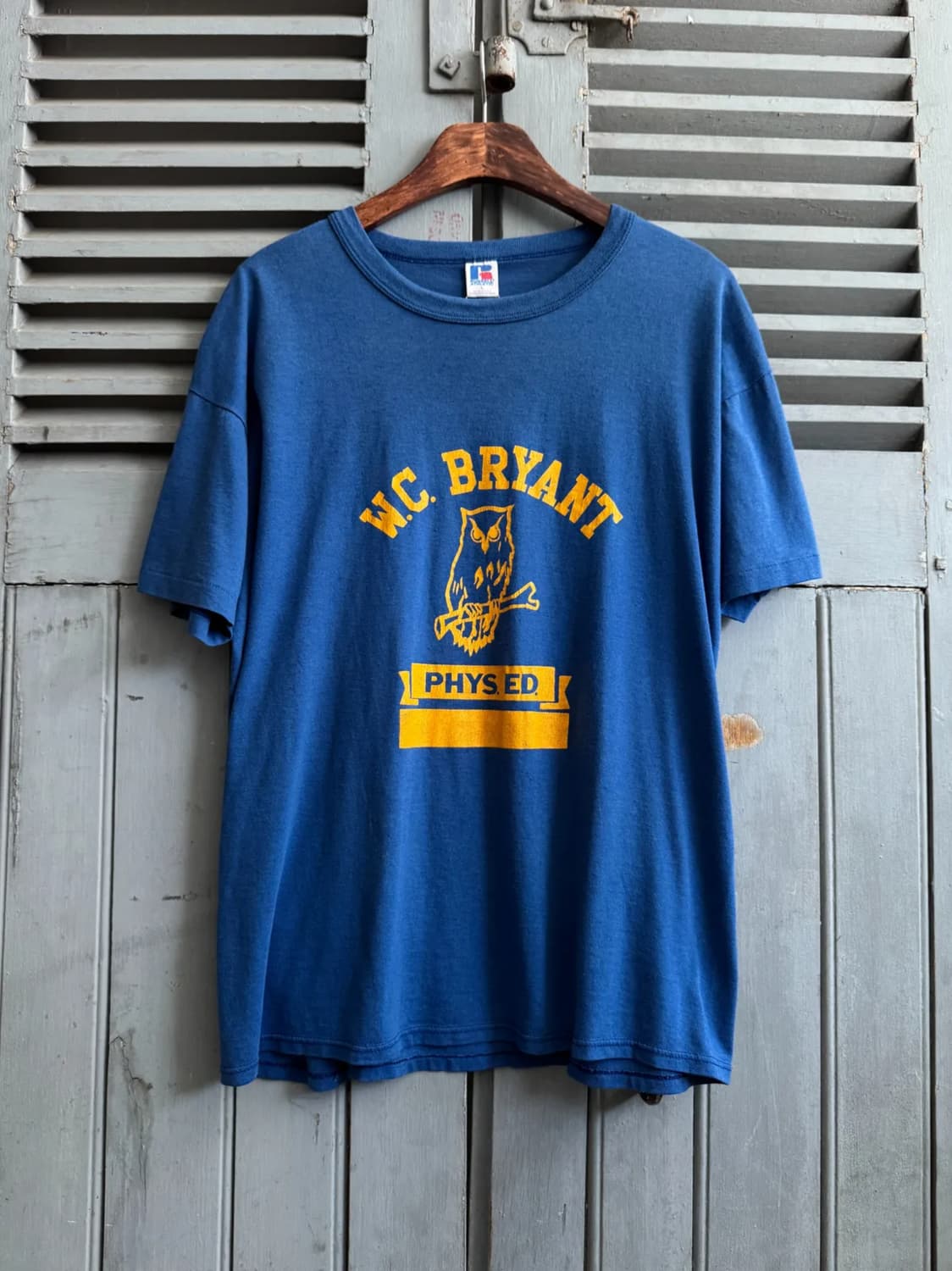 [L]80's 러셀 USA W.C BRYANT 프린팅 티셔츠 상품이미지1