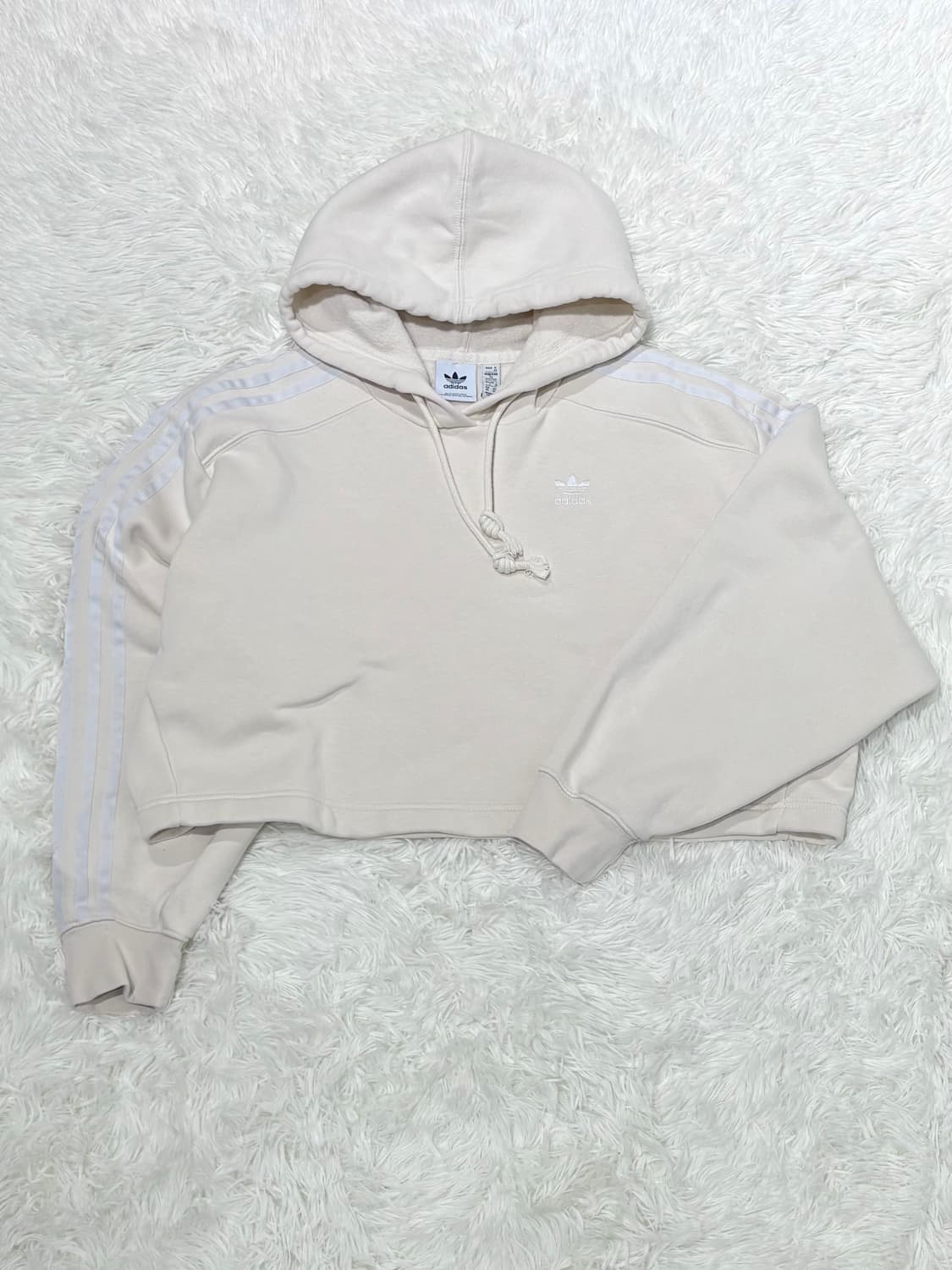 아디다스 크림 크롭 후드 상품이미지3