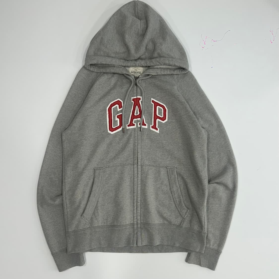 GAP 갭 레드로고 그레이 후드집업 상품이미지3