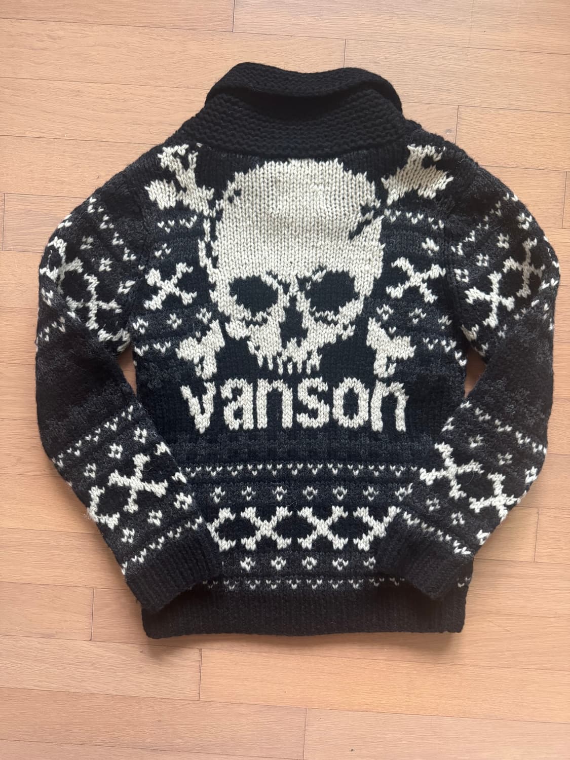 (급처)Vanson Leathers 스컬 코위찬 니트 집업 상품이미지2