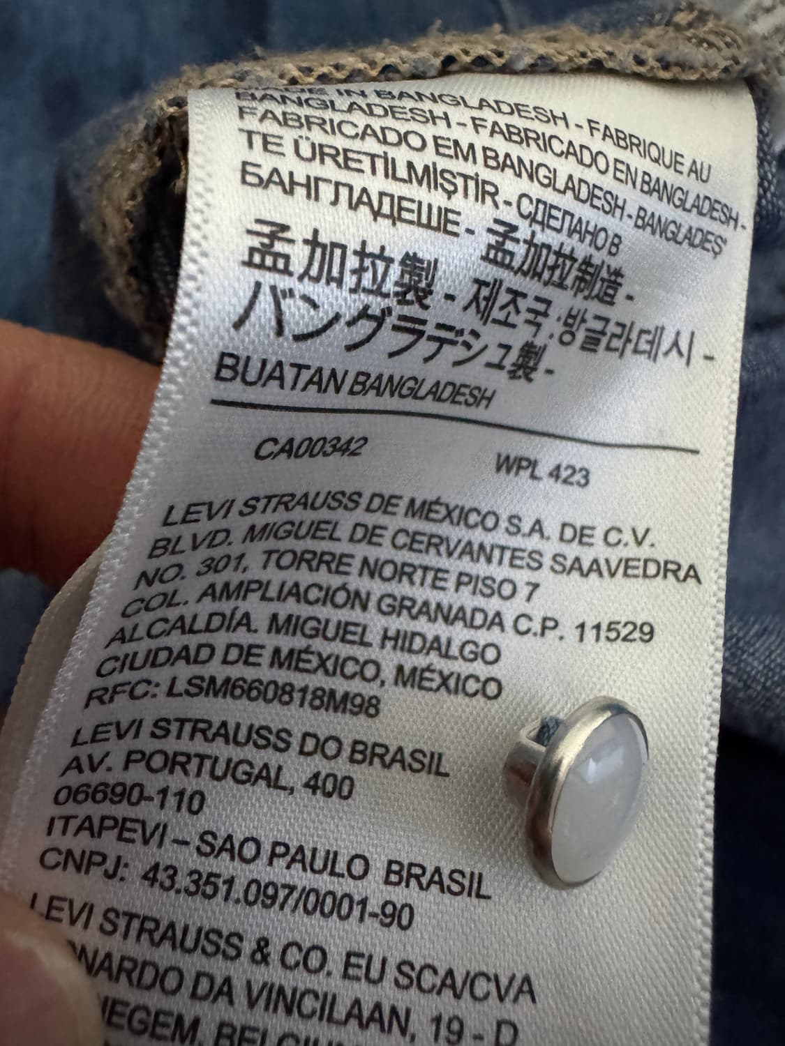 여성 리바이스 빈티지 워싱 롱 버튼 셔츠 데님 원피스 S 상품이미지5