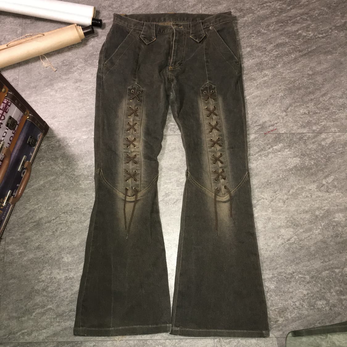 Tornado Mart laced up flare denim pants 상품이미지1