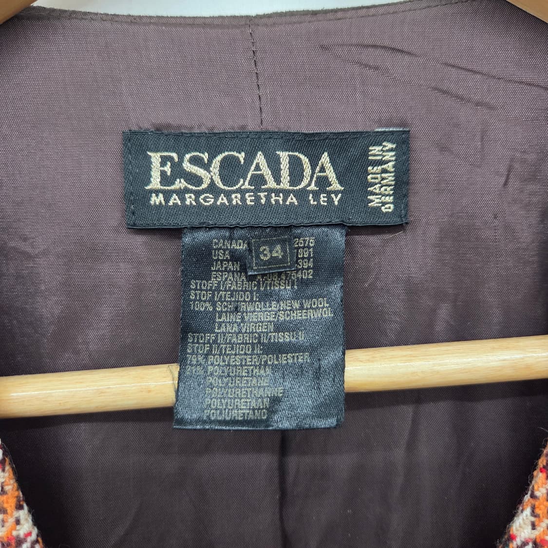 에스카다 체크 패턴 조끼 여성 S 상품이미지5