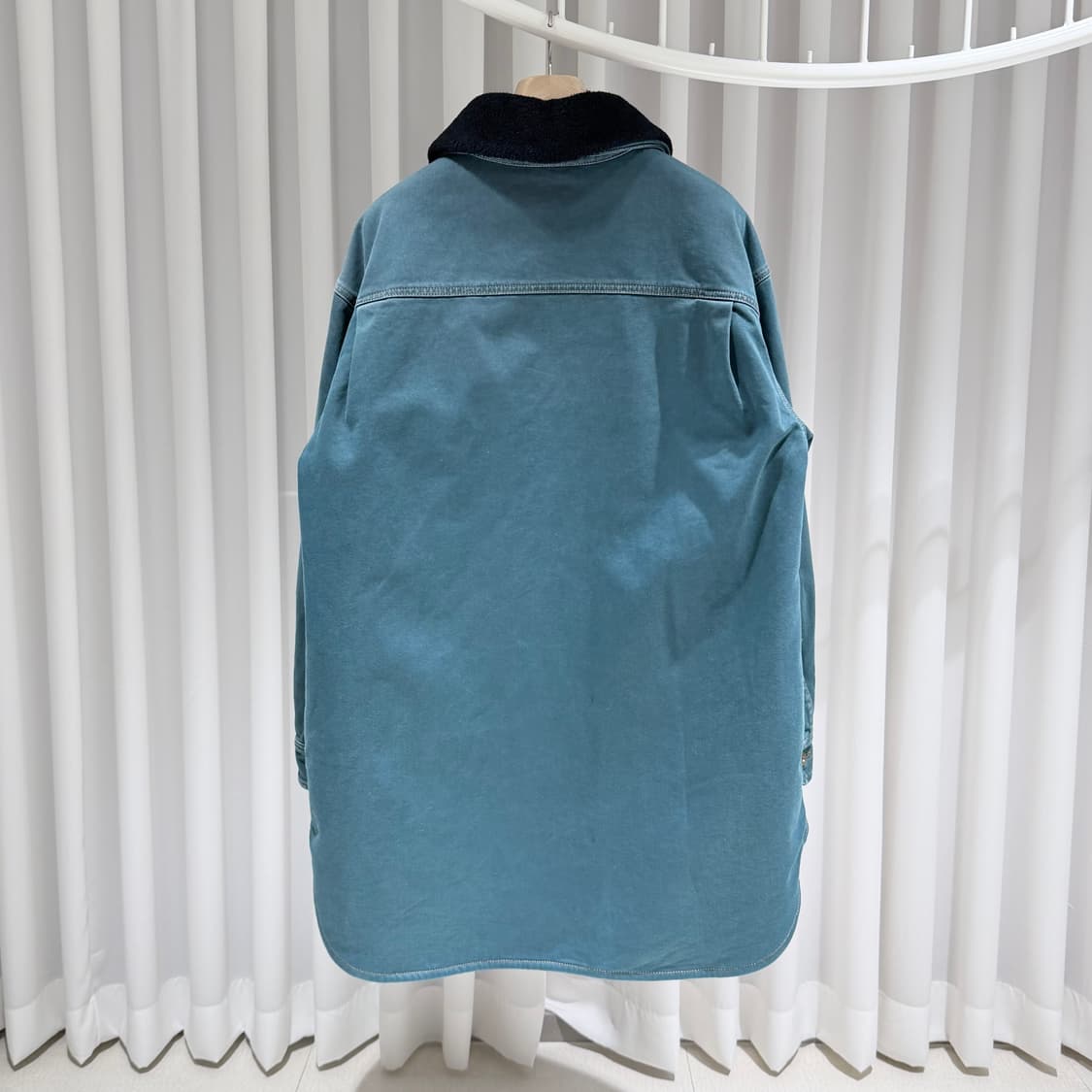 (S+/48) / 로에베 아나그램 레더패치 시어링 오버셔츠 자켓 상품이미지6