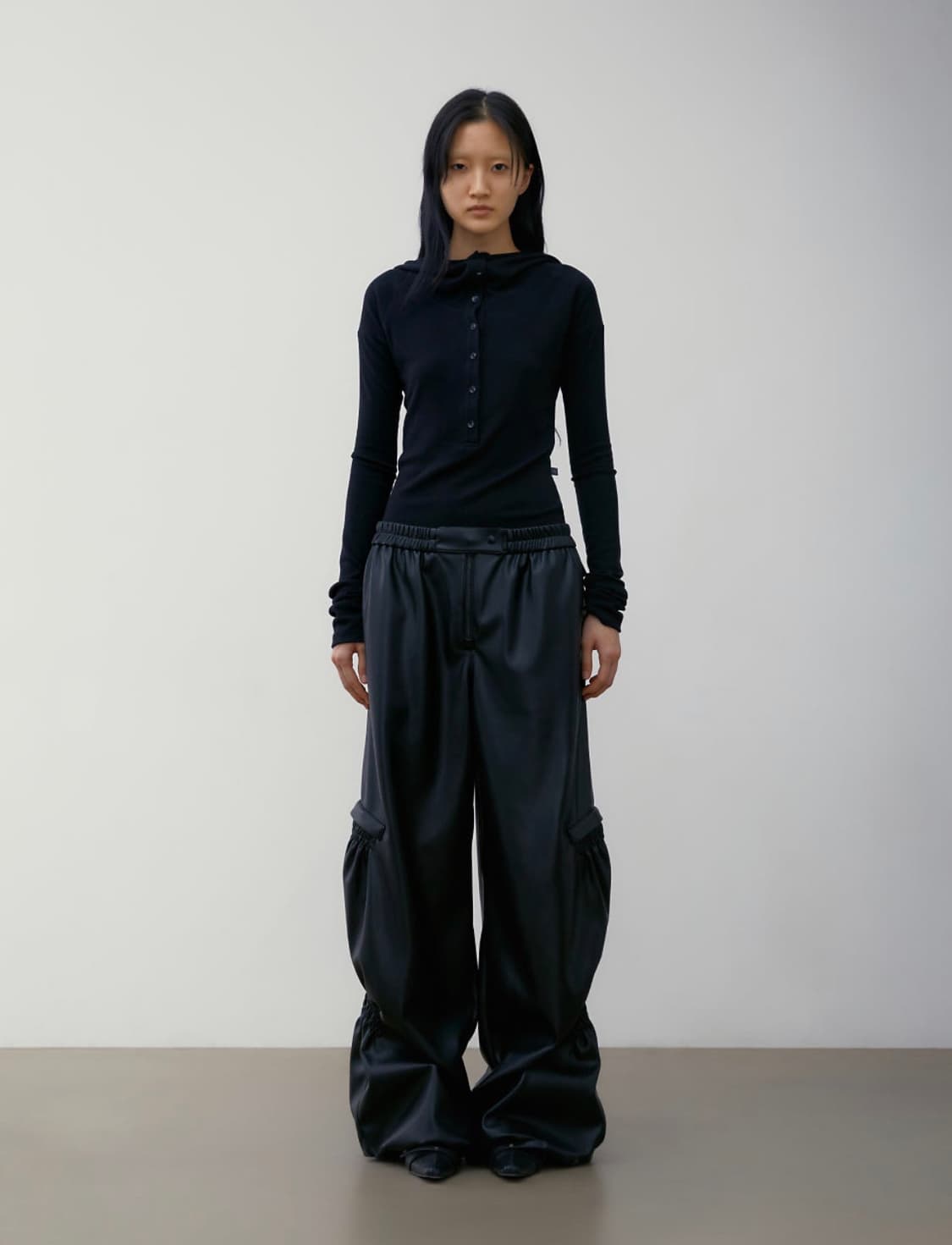 Low classic 로우클래식 lc 버튼업 후디2 s 블랙 상품이미지1