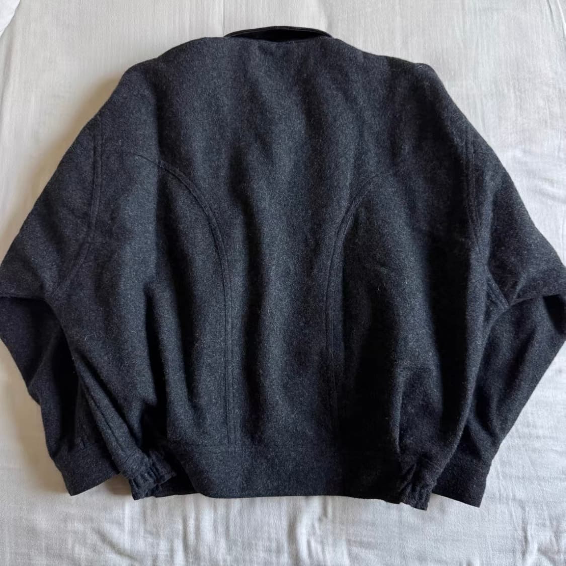 Vintage] 일본제 울 멜톤 박시 숏 자켓 상품이미지3