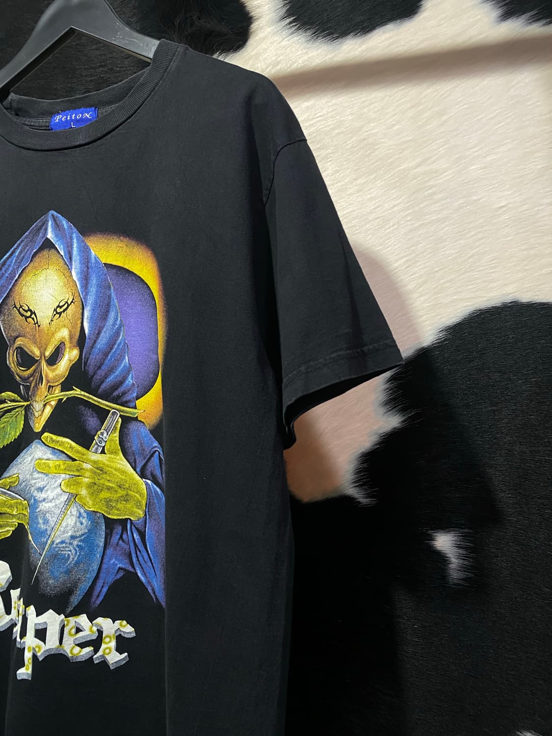 Peitox 빈티지 해골 프린팅 반팔티셔츠 상품이미지4