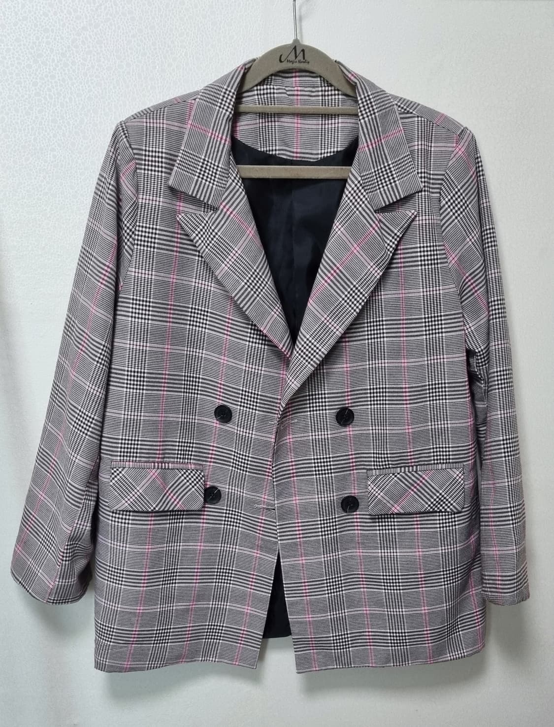 샐리 더블버튼 체크 자켓 상품이미지5