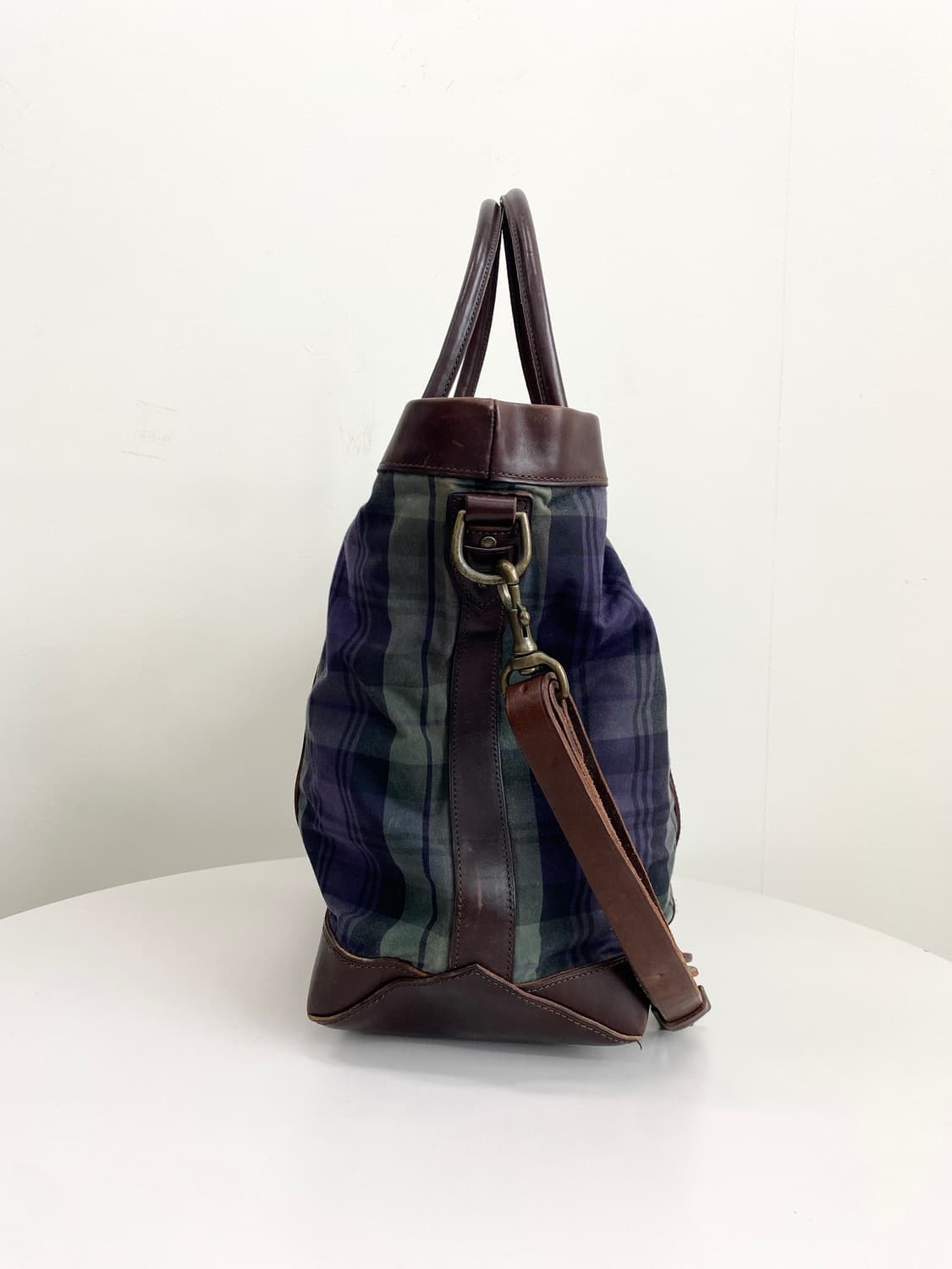 폴로 블랙와치 왁스 코튼/레더 투웨이 토트백 상품이미지4