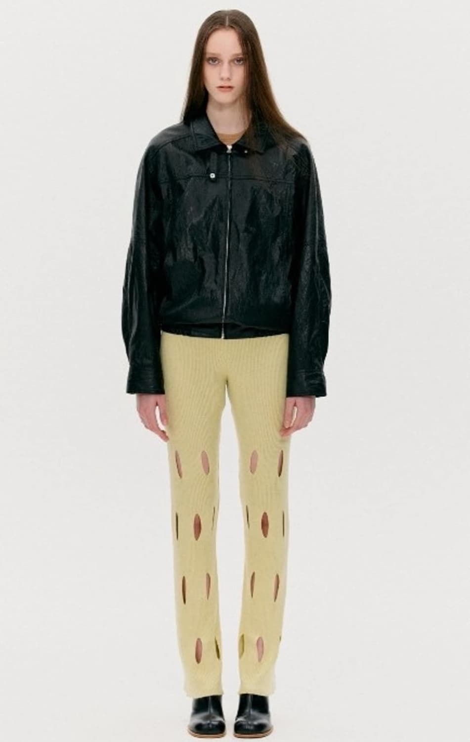 오픈와이와이 더오픈프로덕트 컷아웃 니트 팬츠 페일그린 상품이미지2