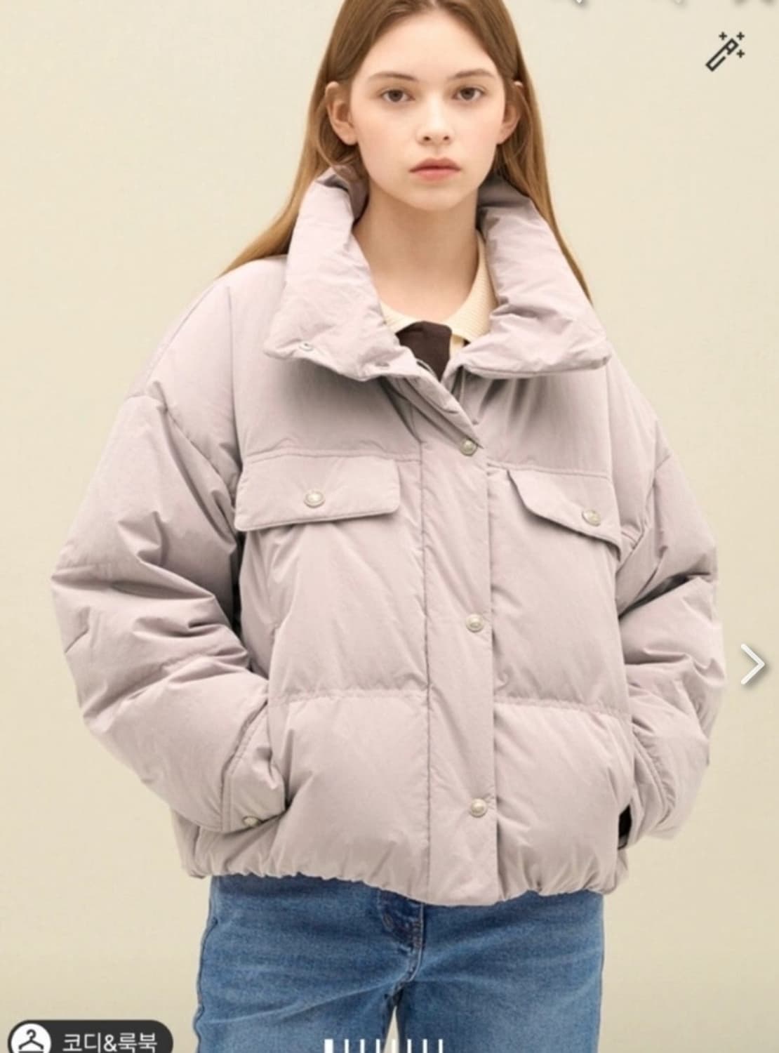 한섬 SJSJ 2023 하이넥 드롭 구스패딩  82-94-160사이즈 상품이미지1