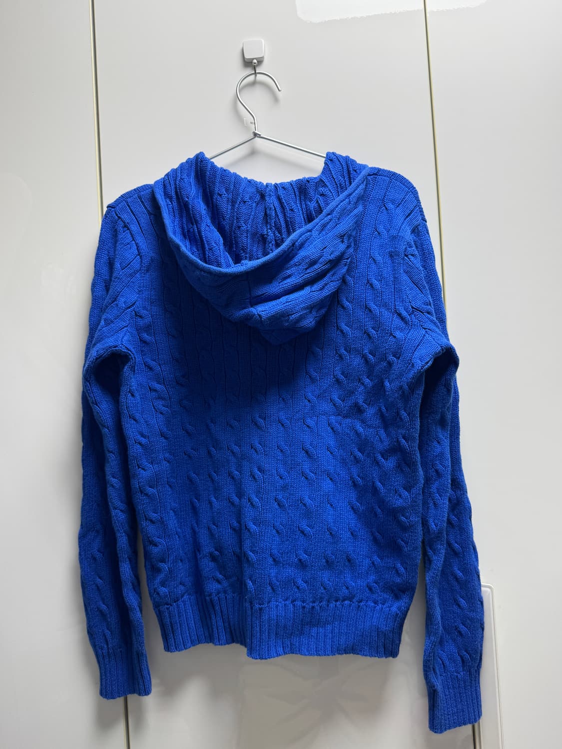 폴로 케이블 블루 후드 니트집업 상품이미지2