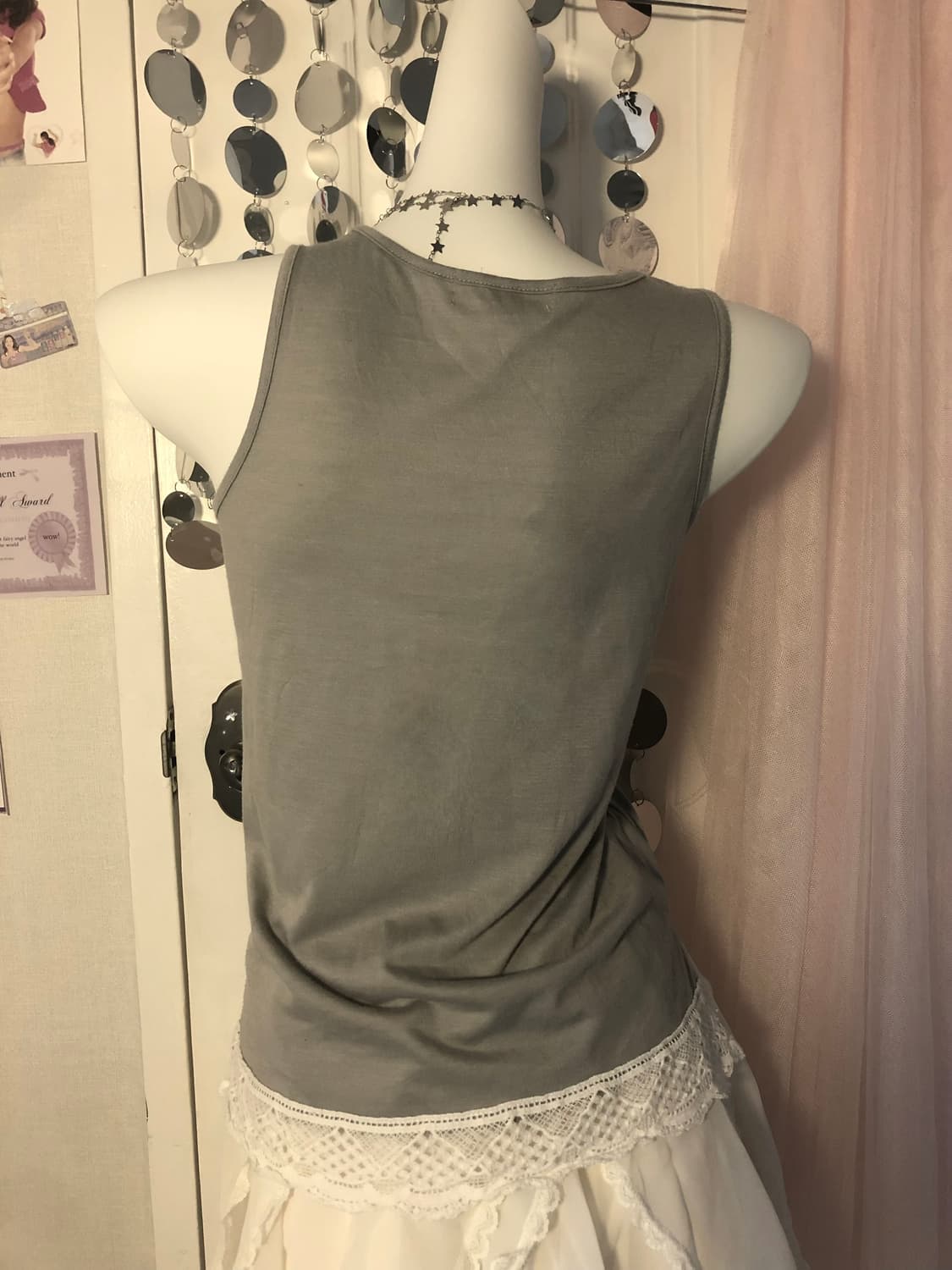 babydoll gray crochet sleeveless 상품이미지2