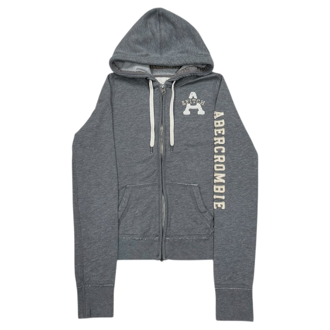 아베크롬비 빈티지 딱붙핏 스펠로고 Y2K 후드집업 자켓 그레이 XS 상품이미지1