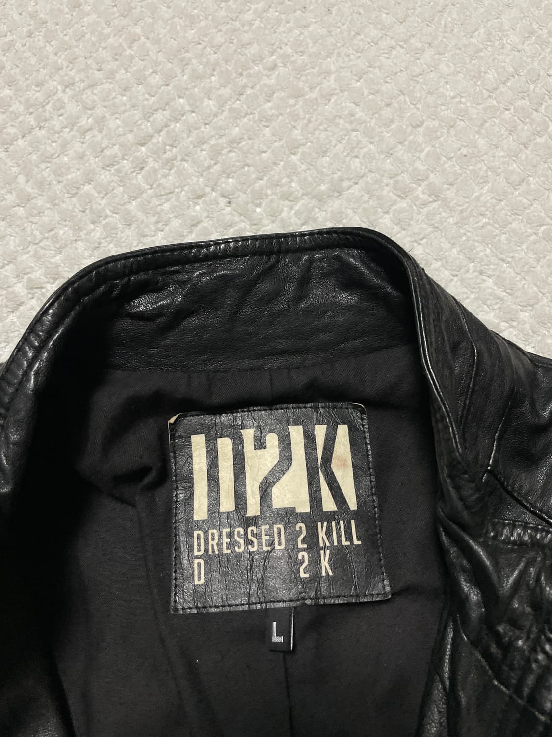 DRESS TO KILL 웨스턴 무드 램스킨 양가죽 바이커 절개 레더 상품이미지6