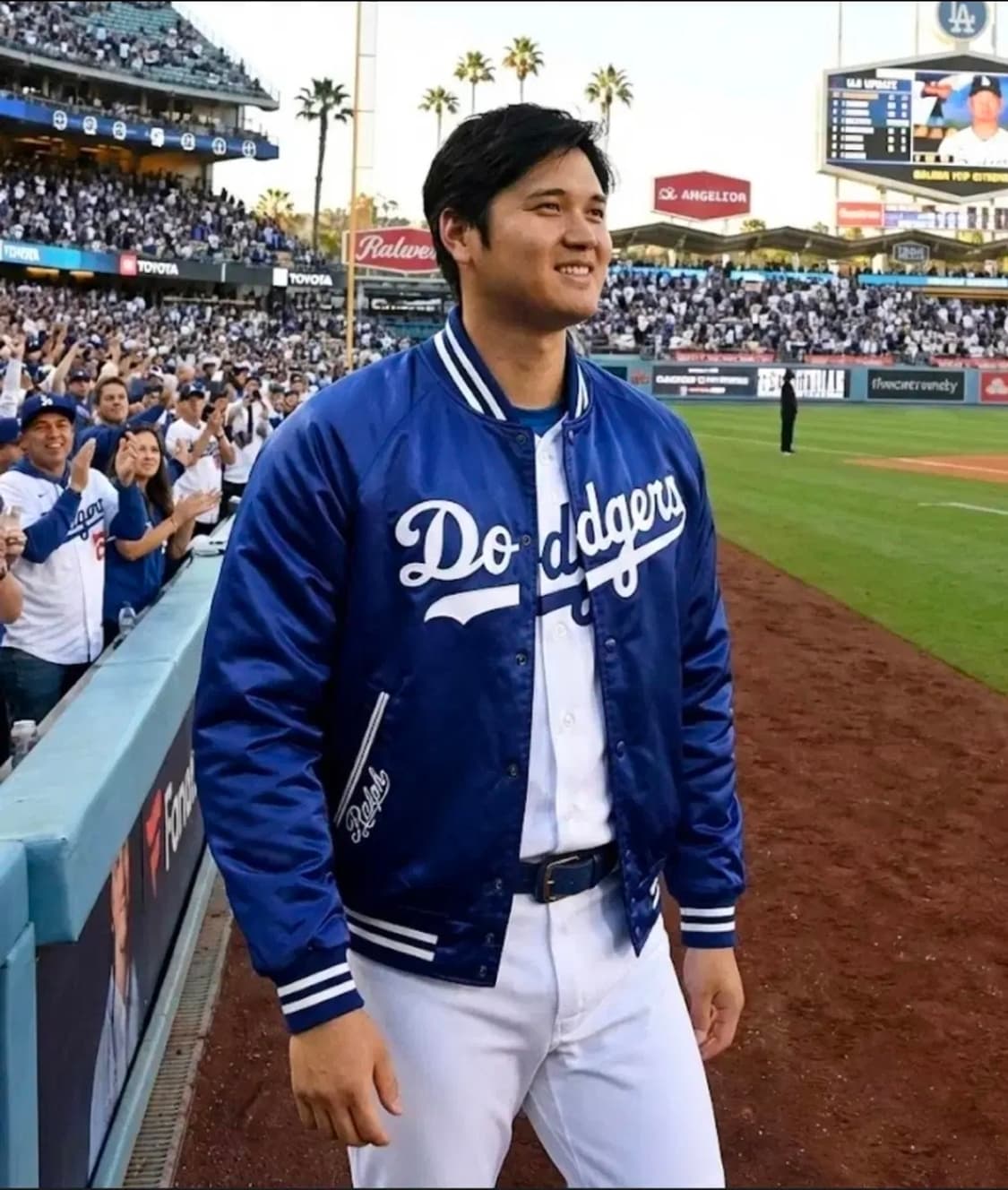  폴로 랄프로렌 X MLB LA 다저 스 사틴 바시티(희귀매물) 상품이미지1