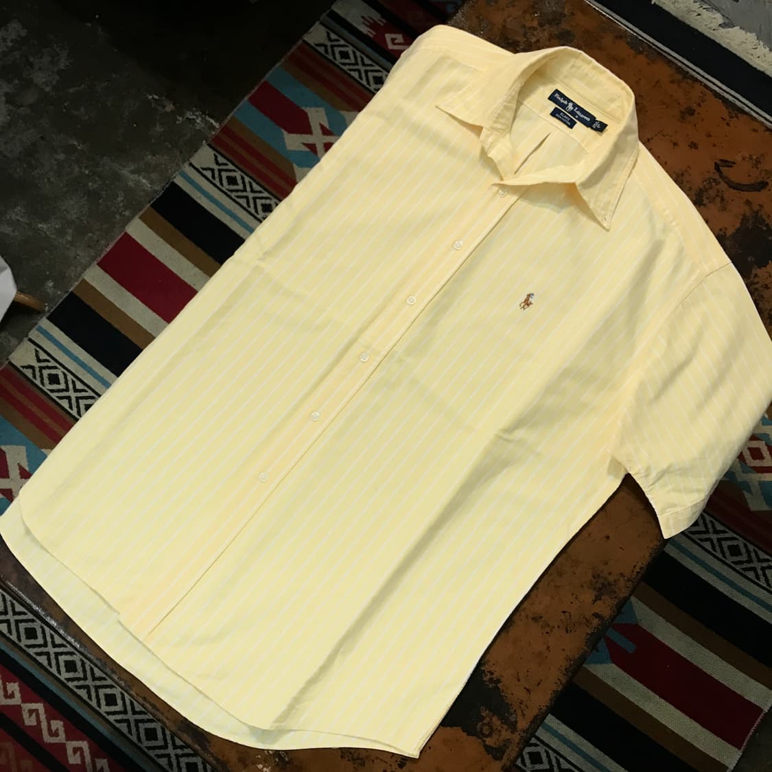 폴로랄프로렌 라이트 옐로 스트라이프 반팔 옥스포드 셔츠 남성 110 상품이미지2