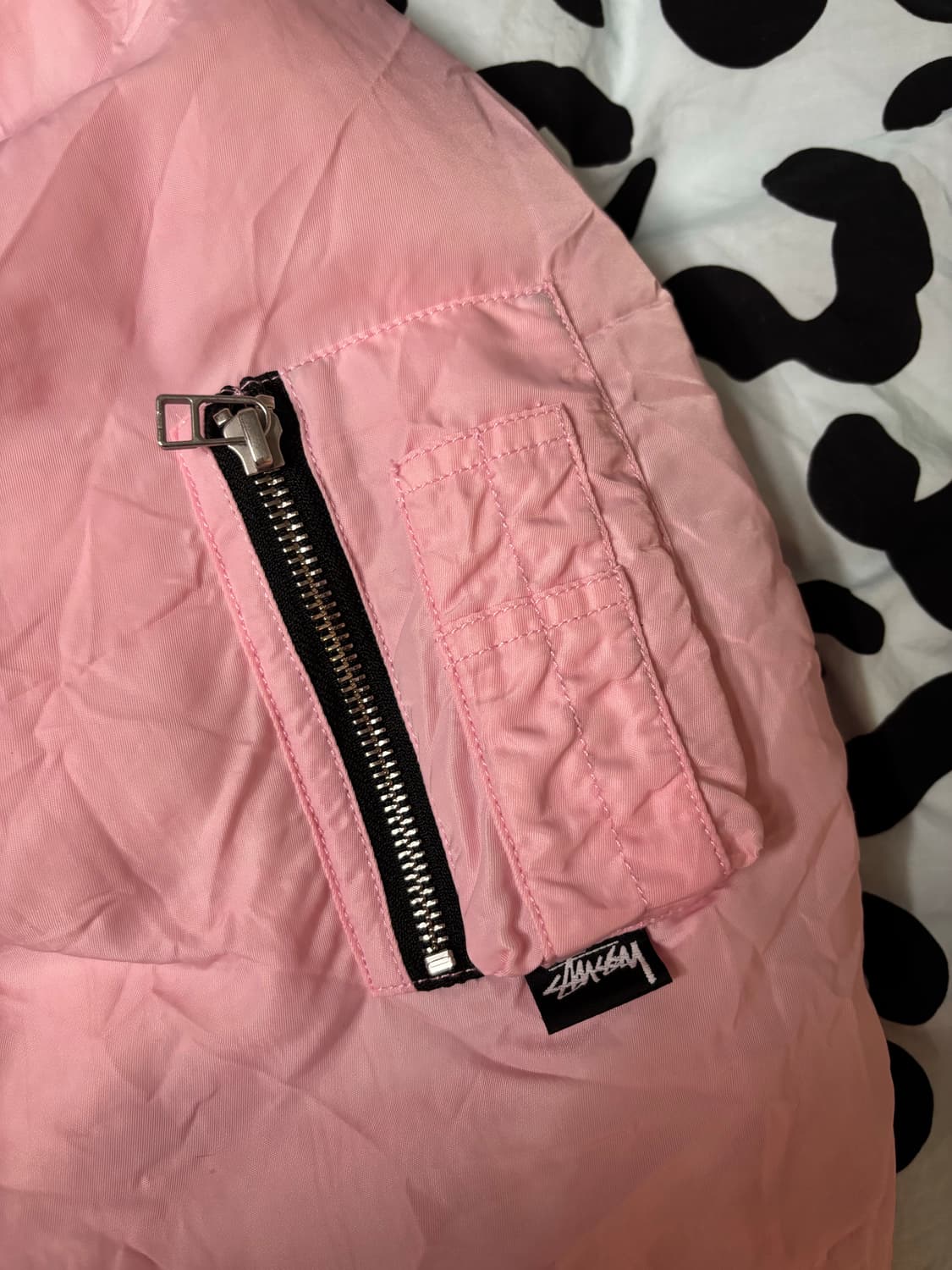 [stussy] 스투시 다이드 나일론 봄버 핑크M 상품이미지6