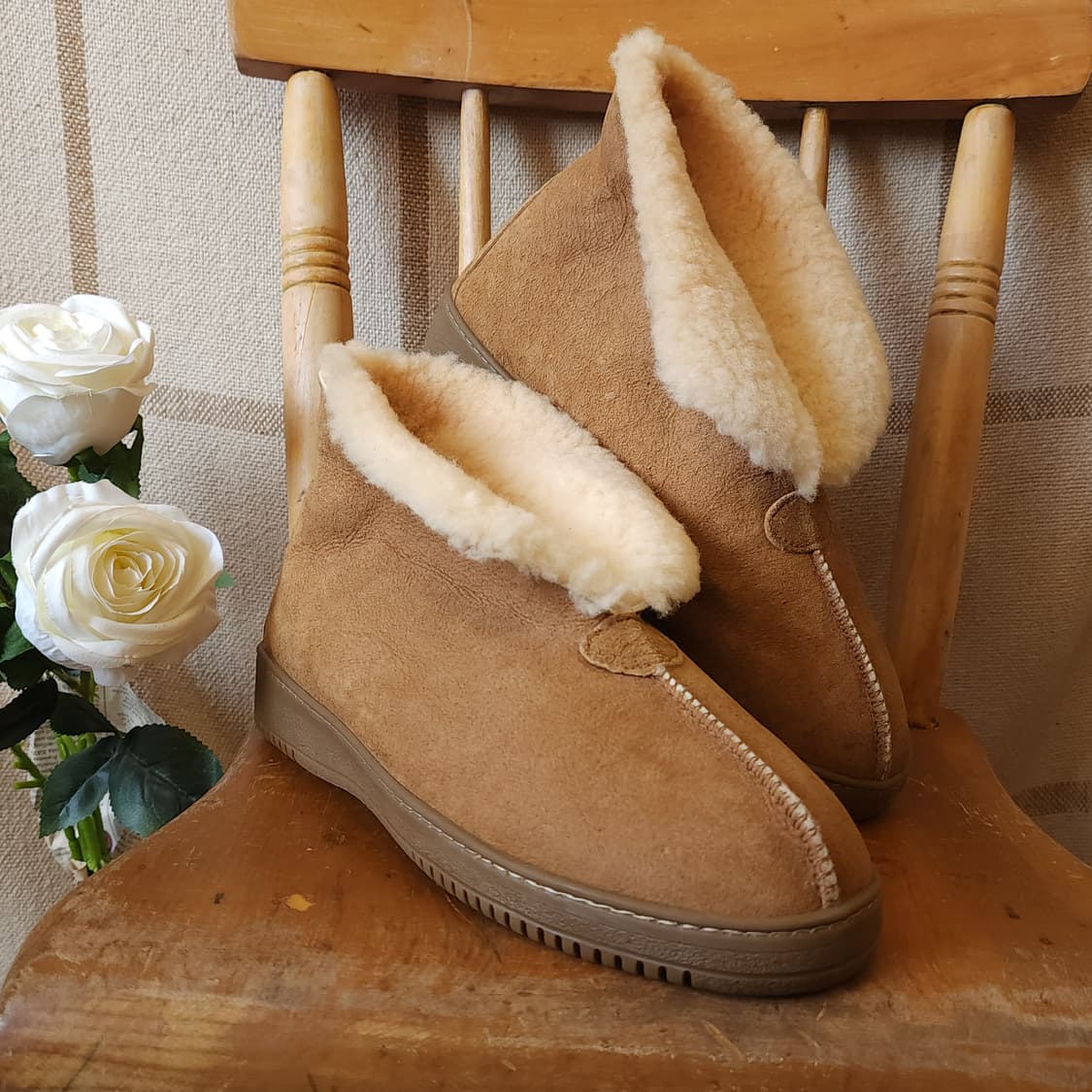 뉴질랜드 천연양털 부츠 양털 신발 무스탕 신발 카멜 컬러 11 상품이미지1