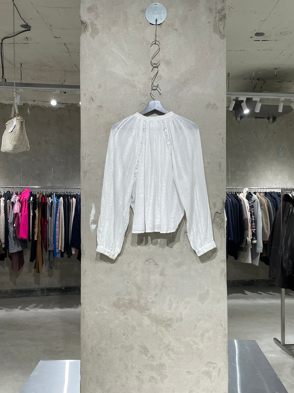 이자벨 마랑 에뚜왈 화이트 만다린 카라 코튼 혼방 블라우스 상품이미지6